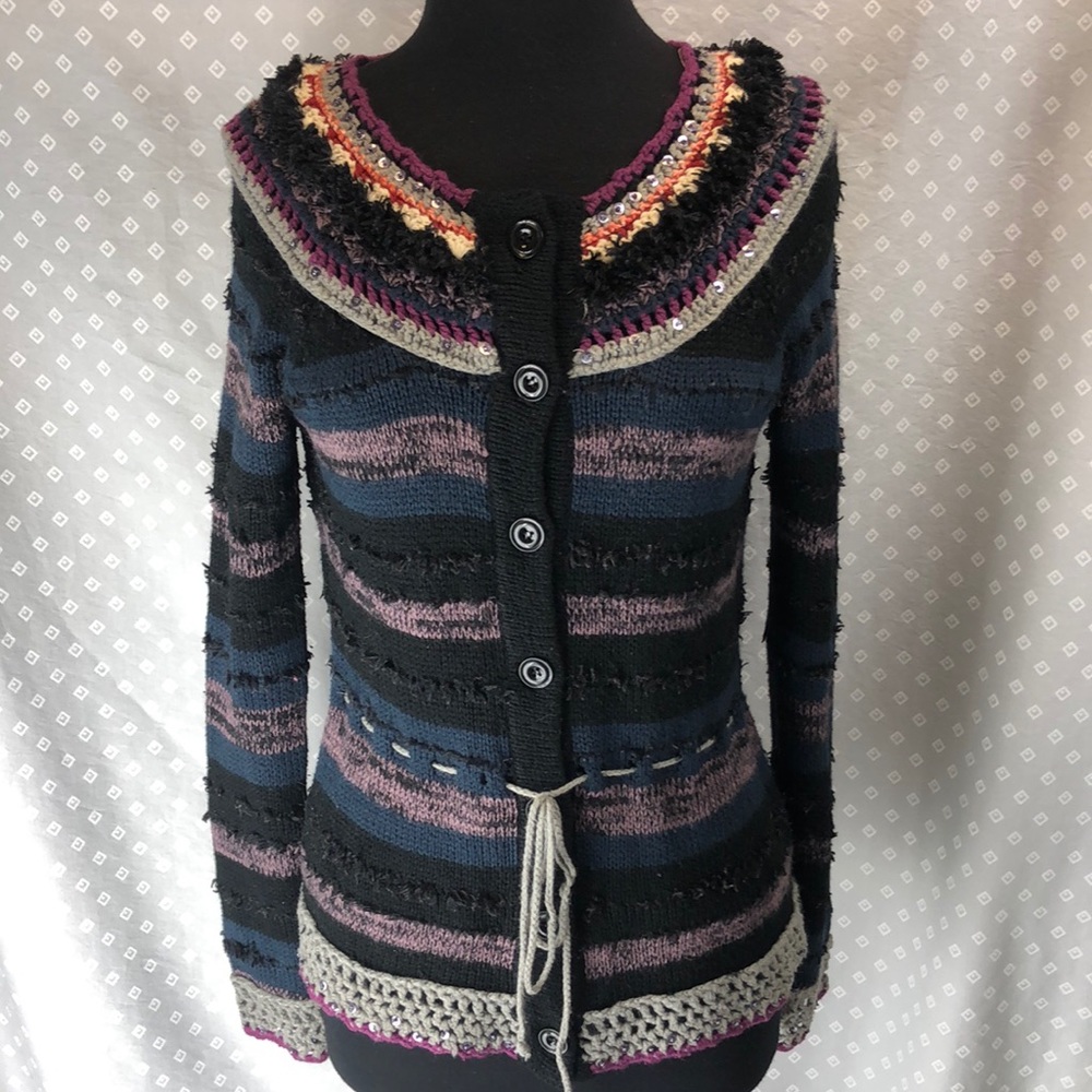 Unique Mixed Media Crochet Sweater!